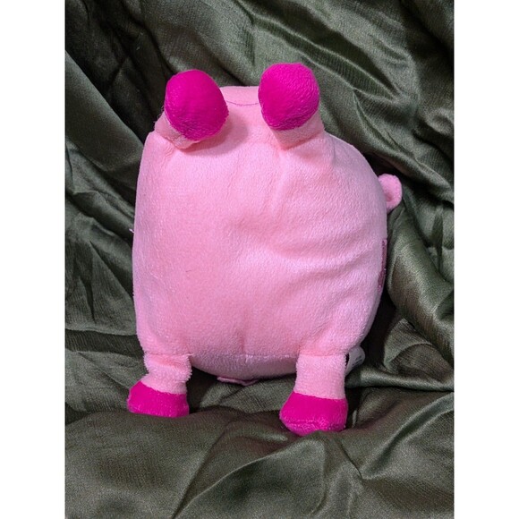 Nanco Pixel Pig Cube Plush Toy - Soft Emboroidered Features - Approx. 4" x 6" - Picture 5 of 7